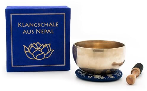 Klangschalen-Set Box 1 bedruckt Lotusblüte blau