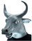 Maschera toro in gomma animale con corna