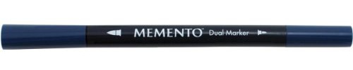 Tsukineko Memento Dual Tip Art Markers Blue, Nautical Blue, Vibrant Colouring Pen for Artists, Archival, Water-resistant, for Stamping, Calligraphy, Water Colouring, Embossing, and Mixed Media