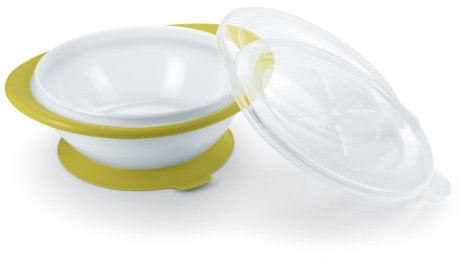 NUK Easy Learning Bol pour enfants à partir de 6 mois avec ventouse et 2 couvercles Sans BPA Pistache