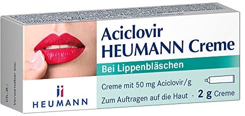Aciclovir HEUMANN Creme: Zur Behandlung von Lippenbläschen und Beschleunigung des natürlichen Heilungsprozesses, 2 g Creme
