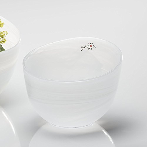 Glasschale Alabaster rund weiß 13 cm von Sandra Rich