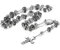 JewelryWe Schmuck Edelstahl Halskette mit Jesus Kruzifix Kreuz Anhänger, 6mm Breit Kugelkette Kette für Damen und Herren, Silber Schwarz (Ostern Geschenk)