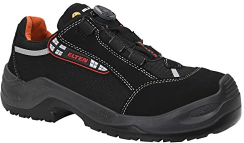 ELTEN Sicherheitsschuhe SENEX BOA ESD S3, Herren, Textil, Aluminiumkappe (leichter als Stahlkappe), leicht, sportlich, Schwarz/Rot, Größe: 45