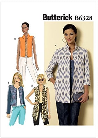Butterick Pattern Misses Jacket, Sizes 8-16, Black and White