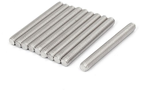 sourcing map 10 Stück Gewindestangen M8x70mm Edelstahl 304 Gewindestift Metrischem Vollgewinde Bar Gewindestäbe für Befestigung CNC-Werkzeugmaschinen 3D-Drucker Industrie Geräte