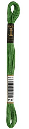 Anchor Sticktwist 4635000-00258 birkengrün Stickgarn, 100 % Baumwolle