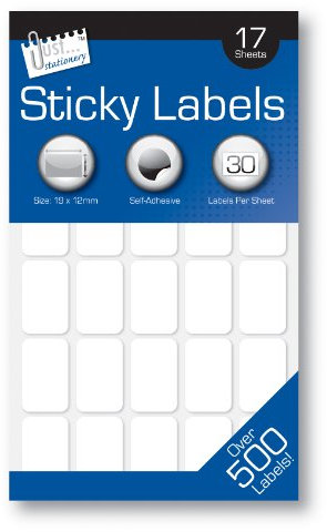 Just Stationery 19x12mm Sticky Label - White