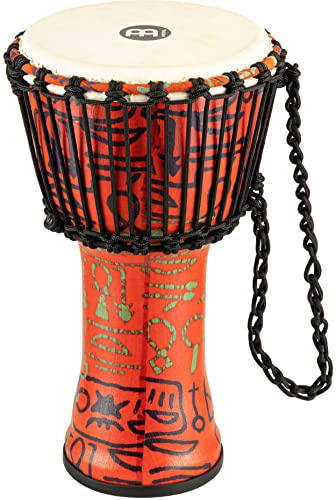 Meinl Percussion Rope Tuned Travel Series Djembe, Mehrfarbig (PADJ1-S-G) | Höhe 16 Zoll, Durchmesser 8 Zoll, mit Ziegenfell, Kunststoff