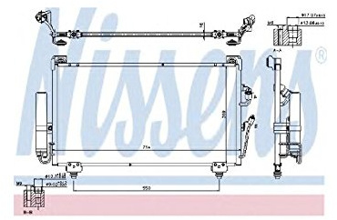NISSENS 940165 Klimakondensator Klimaanlage Auto mit Stickstofffüllung mit Trockner für MITSUBISHI OUTLANDER I (CUW) 70816313SA MN124248 MR958462