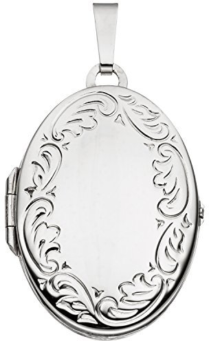 Jobo Damen-Medaillon aus 14 Karat 585 Weißgold Oval zum Öffnen für 2 Fotos