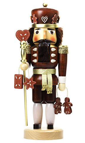 Nutcrackers Nussknacker Lebkuchenkönig natur - 37,5cm - Original Erzgebirge - Christian Ulbricht