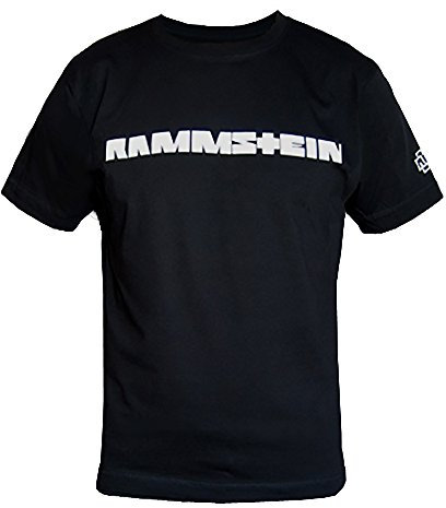 Rammstein Herren T-Shirt Offizielles Band Merchandise Fan Shirt schwarz mit weißem Front und Seiten Print (XXL, Schwarz)