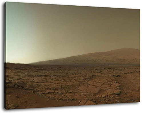 Landschaft vom Mars Format:120x80 cm Bild auf Leinwand bespannt, riesige XXL Bilder komplett und fertig gerahmt mit Keilrahmen, Kunstdruck auf Wand Bild mit Rahmen, günstiger als Gemälde oder Bild, kein Poster oder Plakat