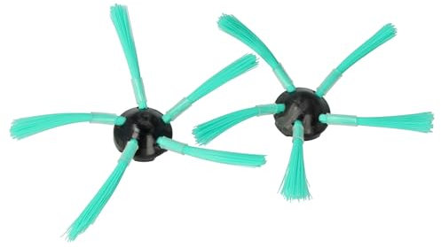 vhbw 2X Spazzola Laterale Compatibile con Vorwerk Folletto VR-200, VR200 Robot aspirapolvere - Set spazzole, Nero/Verde