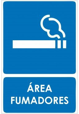 Señaletica de Area de Fumadores 15x21cm | Material PVC Resistente | 3mm de Grosor