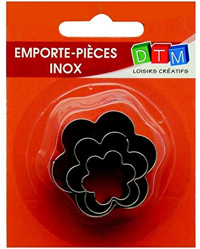 Graine Créative Lot de 3 minis emporte-pièces Fleurs en INOX Alimentaire, Diamètre 2,3,4 cm