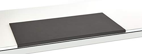 Luxentury Schreibtischunterlage Schreibunterlage Leder Kantenschutz: 80x40 cm Echtleder abgewinkelt Auflage schwarz rutschfest für Büro