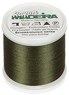 Madeira M9840-1394 Maschinenstickgarn, Rayon, Hecke Grün, 2.79x2.79x3.3 cm