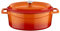 Lava Signature Cocotte ovale en fonte émaillée – 11,4 L, orange épicé