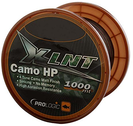 Prologic XLNT HP Camo 1000m - Karpfenschnur zum Karpfenangeln, Schnur zum Angeln auf Karpfen, Monofilschnur, Monoschnur