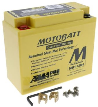 MOTOBATT Batterie 12 V 11 Ah (MBT12B4) [wartungsfrei & versiegelt] kompatibel mit Yamaha YZF R1 RN01 1998-1998