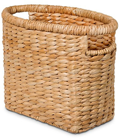 Birdrock Home Jonc de mer Porte-revue | Naturel | tissé à la main Panier | Droit Organiseur de salon | papier | élégant Motif décoratif | Cadre fin
