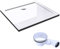Mai & Mai Plato de Ducha 80x90x4 cm – Acrílico Blanco Rectangular, Antideslizante y Resistente, con Desagüe Al02, Instalación a Ras de Suelo o Sobresuelo Faro2