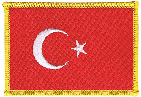 Flaggenfritze Flaggen Aufnäher Türkei Fahne Patch + gratis Aufkleber