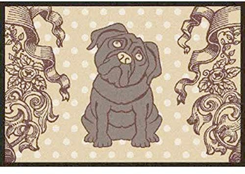 Waschbare Fußmatte - Mops beige 50x75 cm - Wash+Dry