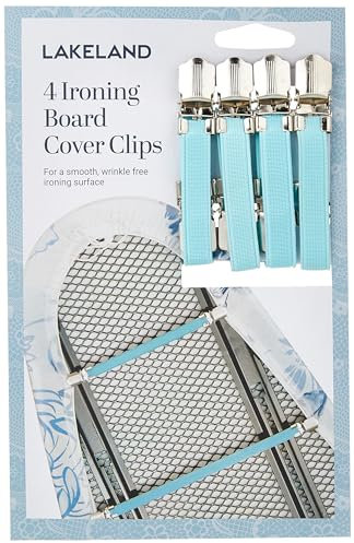 lakeland 4 Ironing Board Clip Covers – Holds Ironing In Place Wrinkle Free Surface Fits Most Boards