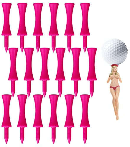 Crestgolf Tee da Golf in plastica Castle Tee Diminuisci Valore Confezione da 50, Set da 2 3 / 4inch, Controllo di Altezza Professionale per Allenamento di Colore Rosa