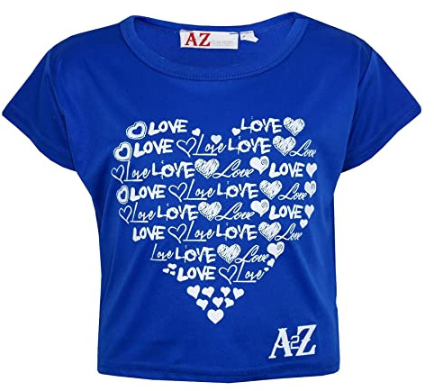 A2Z 4 Kids Girls Love Print T Shirt Soft Summer Outfit Ages 5-13 Years Tops | Soft Feel Love Print T Shirt for Girls Summer Casual Outfit Ages 5-13 Years