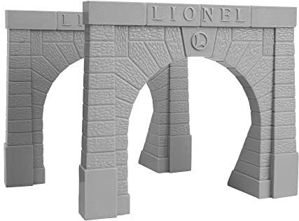 Lionel Railroad Tunnel Portal Structures (2-Pack), Model Train Tunnel Accessories with Realistic Brick Design, Train Layout Scenery for Model Railroads, Ages 14+