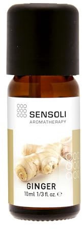 SENSOLI Ginger Essential Oil 10ml - 100% Pure, Amber Glass Dropper Bottle - Aromatherapy Essential Oil for Diffusers, Massage & DIY Blends