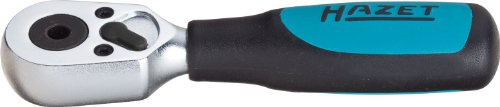 HAZET Umschaltknarre (1/4 Zoll Sechskantaufnahme, 20 Zähne, ideal für Bits, besonders kurz: 95 mm) 863BK