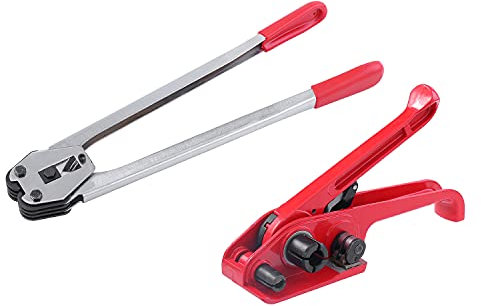KATSU Kit de bandas de flejado manual, Tensor de Flejado Manual PP/PET Sellador de Correa de Plástico Sellador Máquina de Embalaje Juego de Herramientas 832314