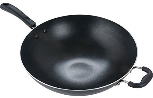 Tefal Wok Jumbo 115144788 Wok en aluminium avec poignée d'aide 36 cm