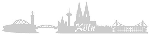Samunshi® Aufkleber Köln Skyline Autoaufkleber 20cm Nr.6: Silber