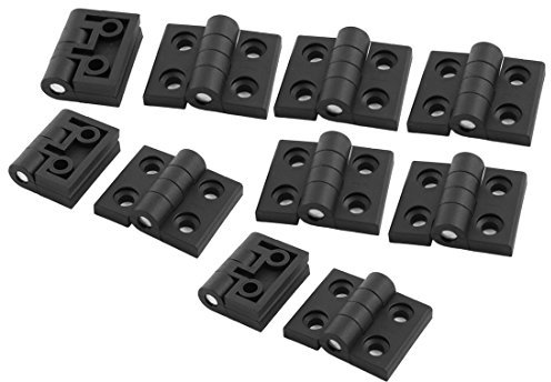 sourcing map Schwarz 56mm x 45mm 2 Blätter verstärkten Kunststoff Tür Lager Kolben-Scharnier