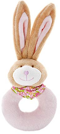 Peluche Doudou hochet Petit Lapin en Peluche Rose pour bébé