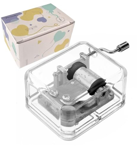 Pursuestar Twinkle Little Star Music Box, Acrylic Hand Crank Musical Box for Wife/Mom/Daughter/Son - Unique Best Gifts for Birthday Christmas Wedding Children's Day