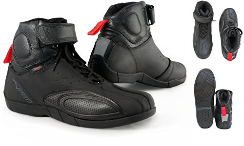 Stivale Motociclismo Scarpa Sportiva Moto Pelle Nero 41