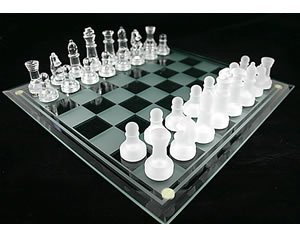 DRW Glass Chess Set for 2 Players, Ages 12+