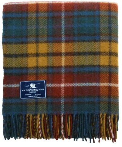 Antique Buchanan Tartan / Schottenmuster Wolldecke