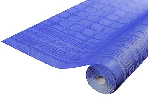 Pronappe Tischdecke R482519I Einweg-Tischdecke aus Damastpapier Länge 25m Breite 1,20m (pro Rolle) Farbe marineblau Damastpapier mit schickem und klassischem Universalmuster