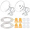 Maymom Breast Pump Accessory Set for Medela Pump in Style Pumps; Incl. 2 XL One-piece 30 mm Breastshields, 4 Valves, 6 Membranes, & 2 Replacement Tubing for Pump-in-Style Advanced Sold After July 2006; Replacement Parts for Medela Extra Large Breastshield & Personal Fit Connector, Medela Tubing, Valves and Membranes