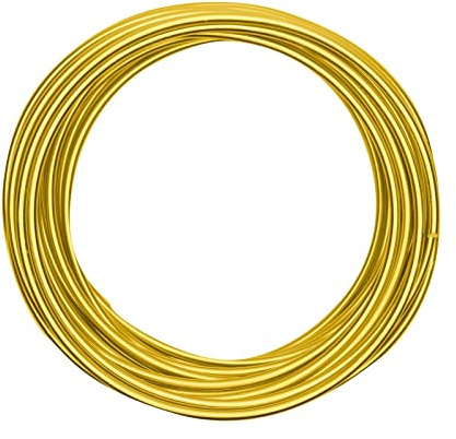 Vaessen Creative Fil Aluminium 10 m x 4 mm - Fil Métallique Sunny Yellow (Jaune) - Fil de Fer Souple pour Loisirs Créatifs, Perlage et Fabrication de Bijoux