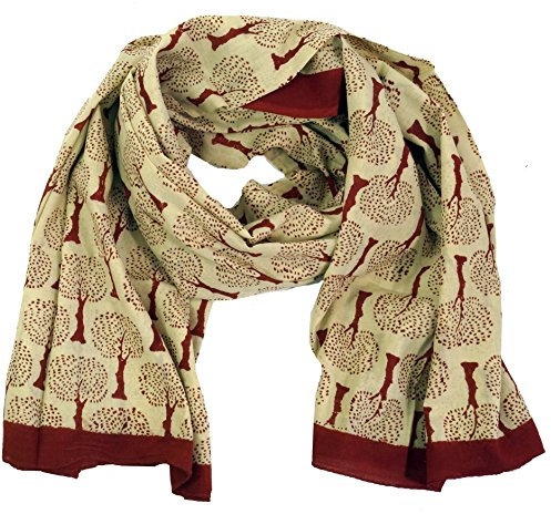 GURU SHOP Leichter Pareo, Sarong, Handbedrucktes Baumwolltuch - rot Kombination 7, Herren/Damen, Baumwolle, 180x110 cm