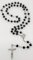 JRose Collections Stylish Black Glass Diamond Cut Rosary Beads Prayer Necklace for Everyone - Perfect for Car, First Communion & Other Religious Beads
